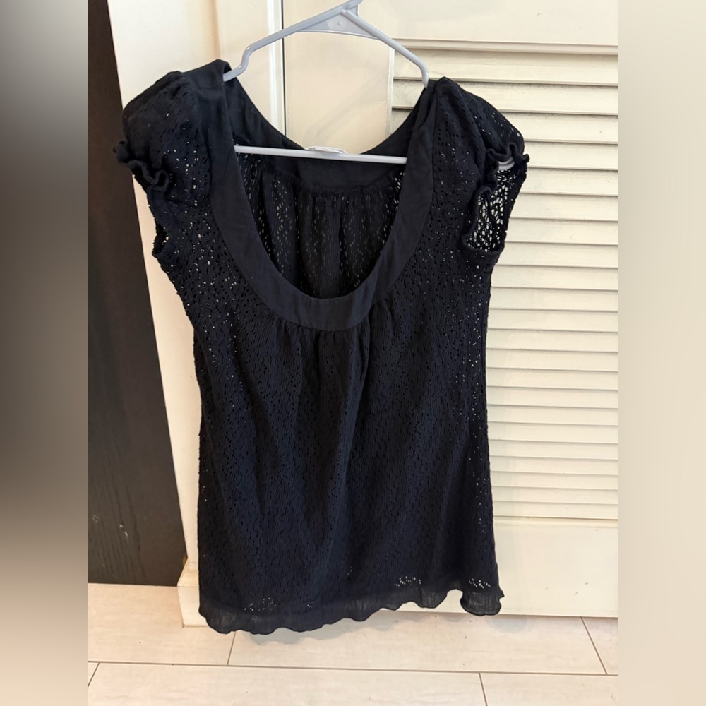 Elegant Black Lace Women's Top